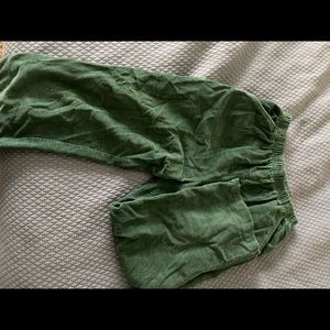Vintage cropped green corduroy pants